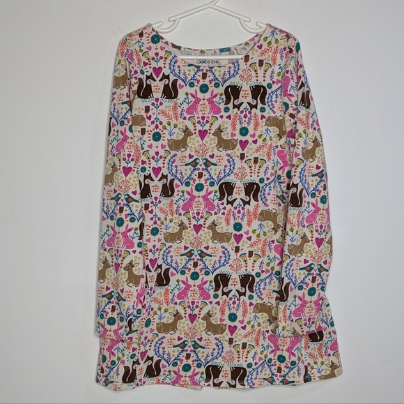 Lands' End Other - ✨3/$15 Lands' End Colorful Forest Animal Floral Print Dress 7/8